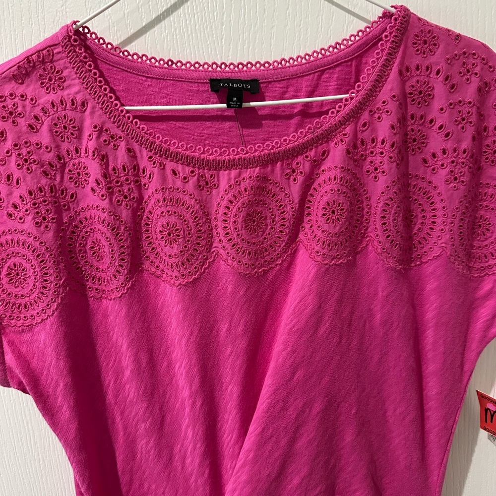 Talbots NANTUCKET SLUB EYELET YOKE
DRESS in Violet Rose NWT - Picture 5 of 10